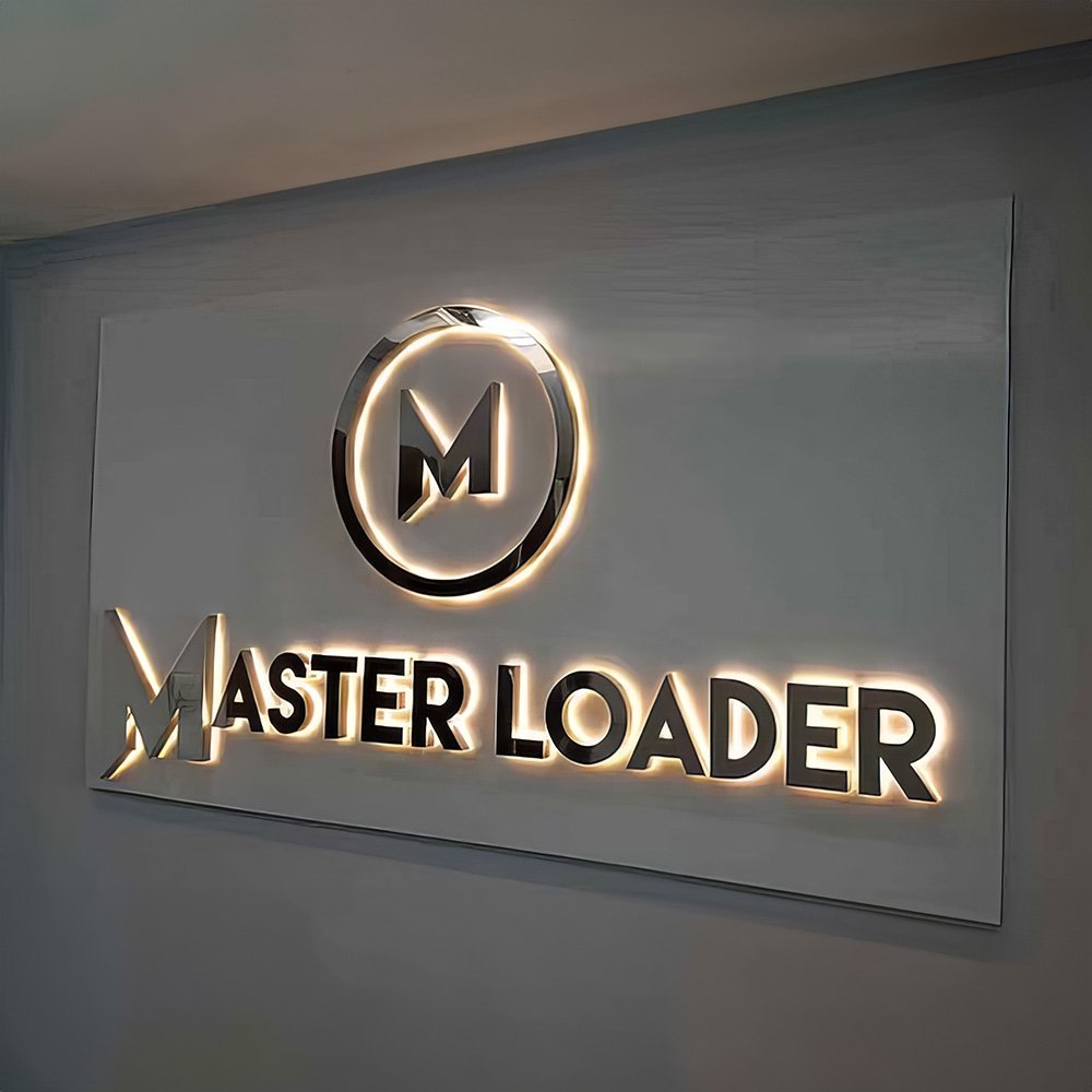 Factory Wholesale Custom Business Logo 3D Metal LED Letters Sign Metal led illuminated sign led sign board for Advertising