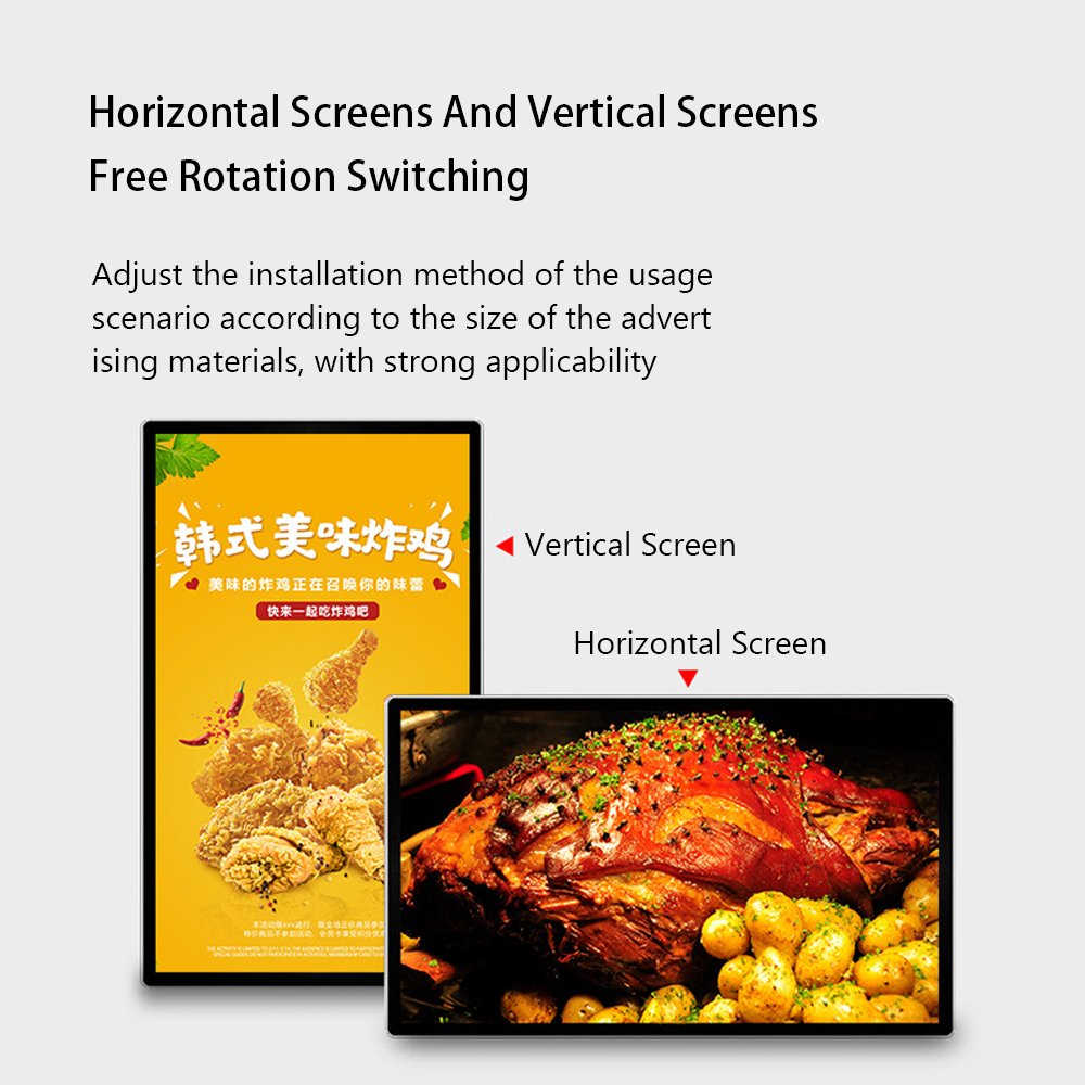 Indoor 13.3 18.5 21.5 32 43 55 Inch Restaurant Advertising Menu Board Wall Mounted Digital Signage Android Lcd Display Player