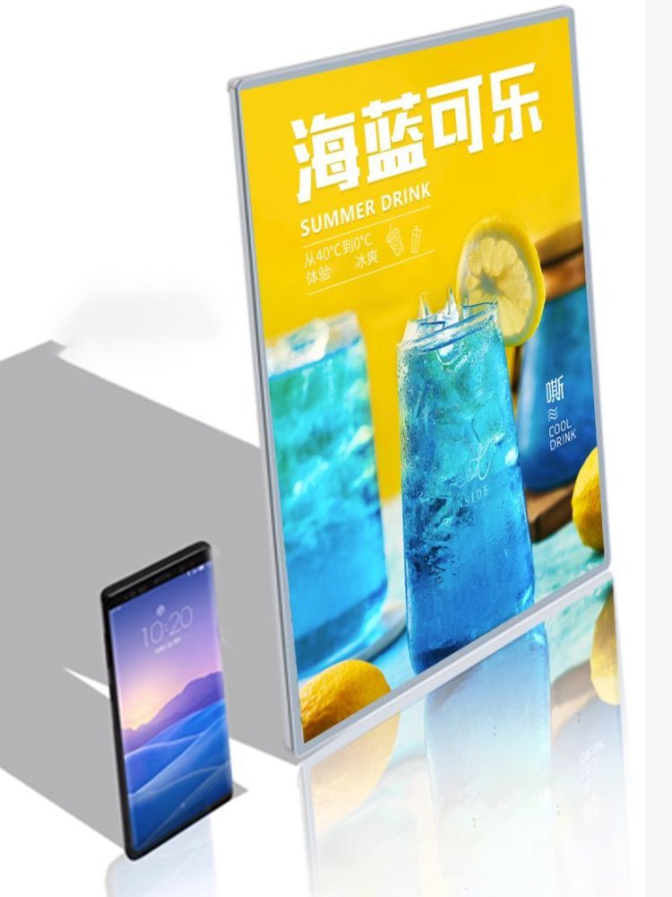 Aluminum Frame Led Photo Tempered Glass slim thin Light Box signs light poster advertising display frame