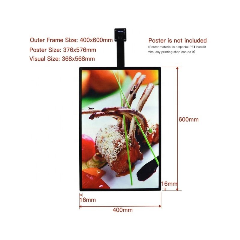 LED snap frame advertise light box restaurant advertising wall mount menu board