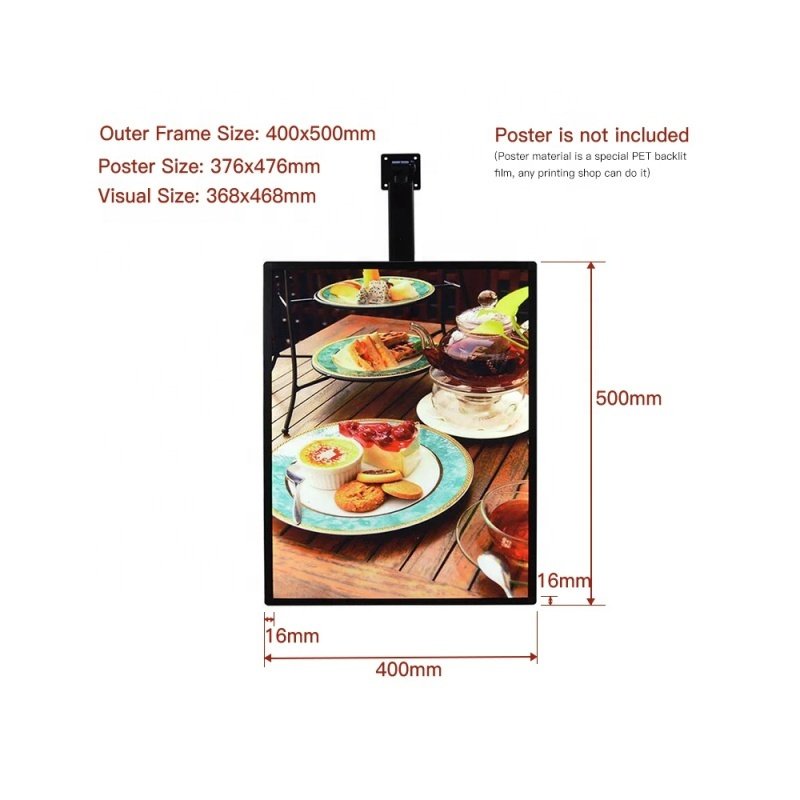 LED snap frame advertise light box restaurant advertising wall mount menu board