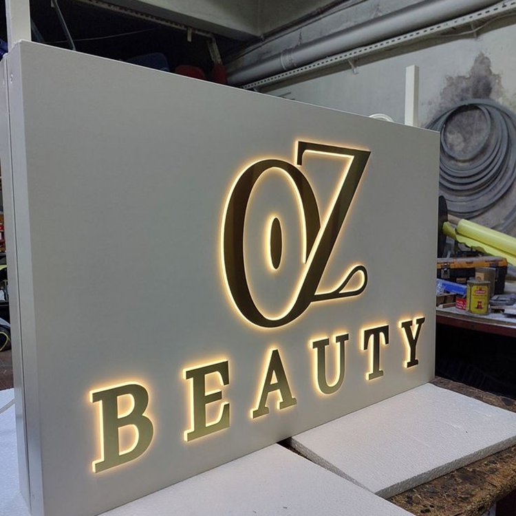 led sign board outdoor advertising custom metal business signs 3d led stainless steel backlit channel letters sign wall logo