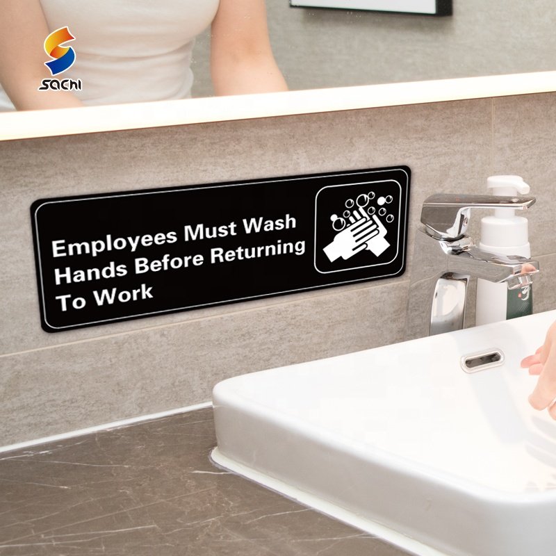 9x3" Employees Must Wash Your Hands Sign Ps Board Before Returning Custom Board Printing Die Cut