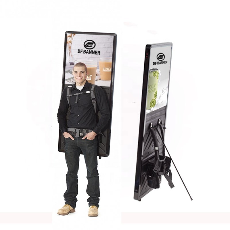 High quality LED backpack light box with battery portable walking billboard
