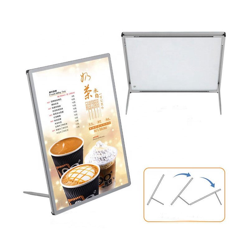 LED Lightbox Ultra Slim Aluminum Profile Digital Poster Frame Restaurant Menu Board Advertising A4 Size Hanging light poster