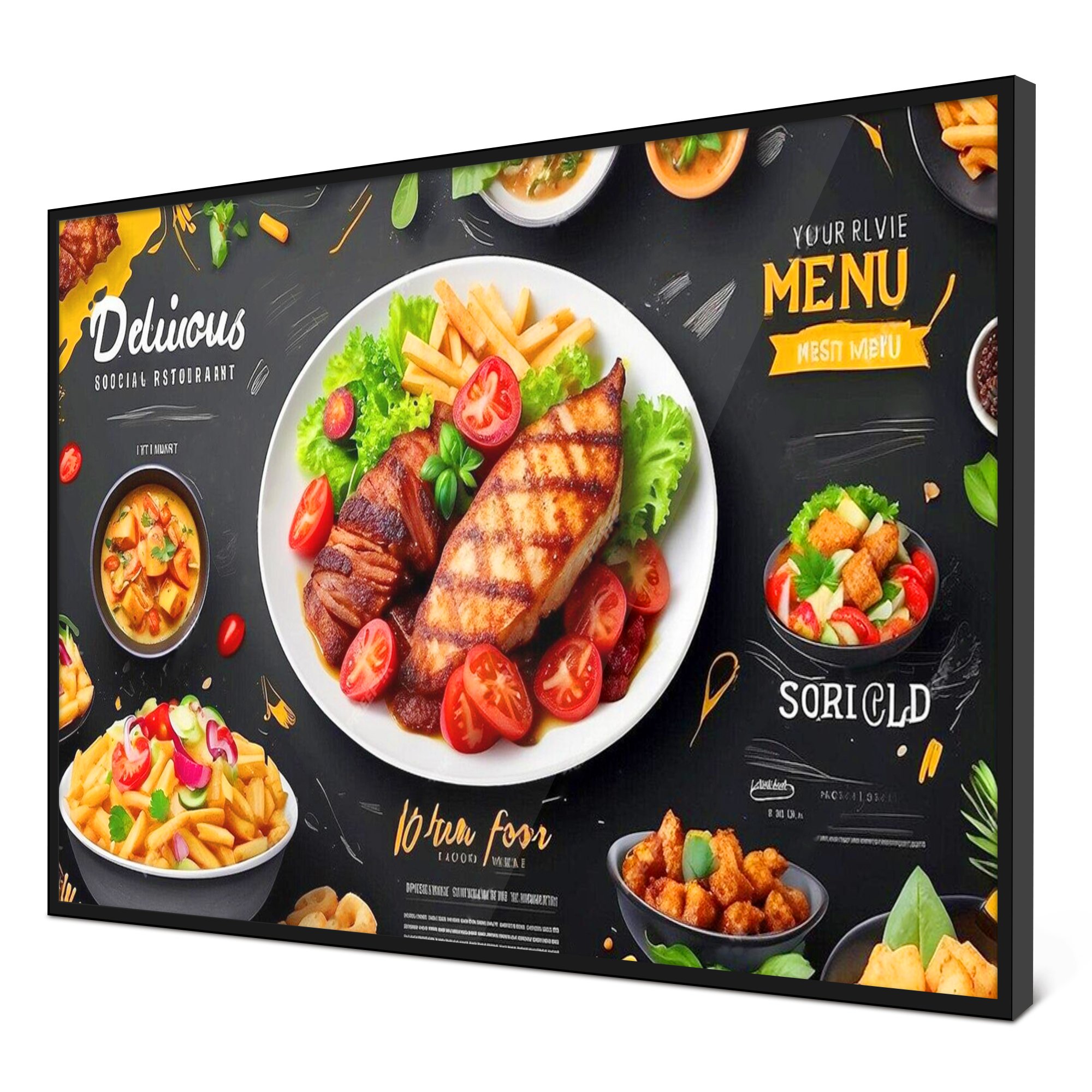 Digital Signage Display 1000nits mini Led Competitive Wall Mount Menu Board 55 Inch Touch Screen Full Screen High Quality