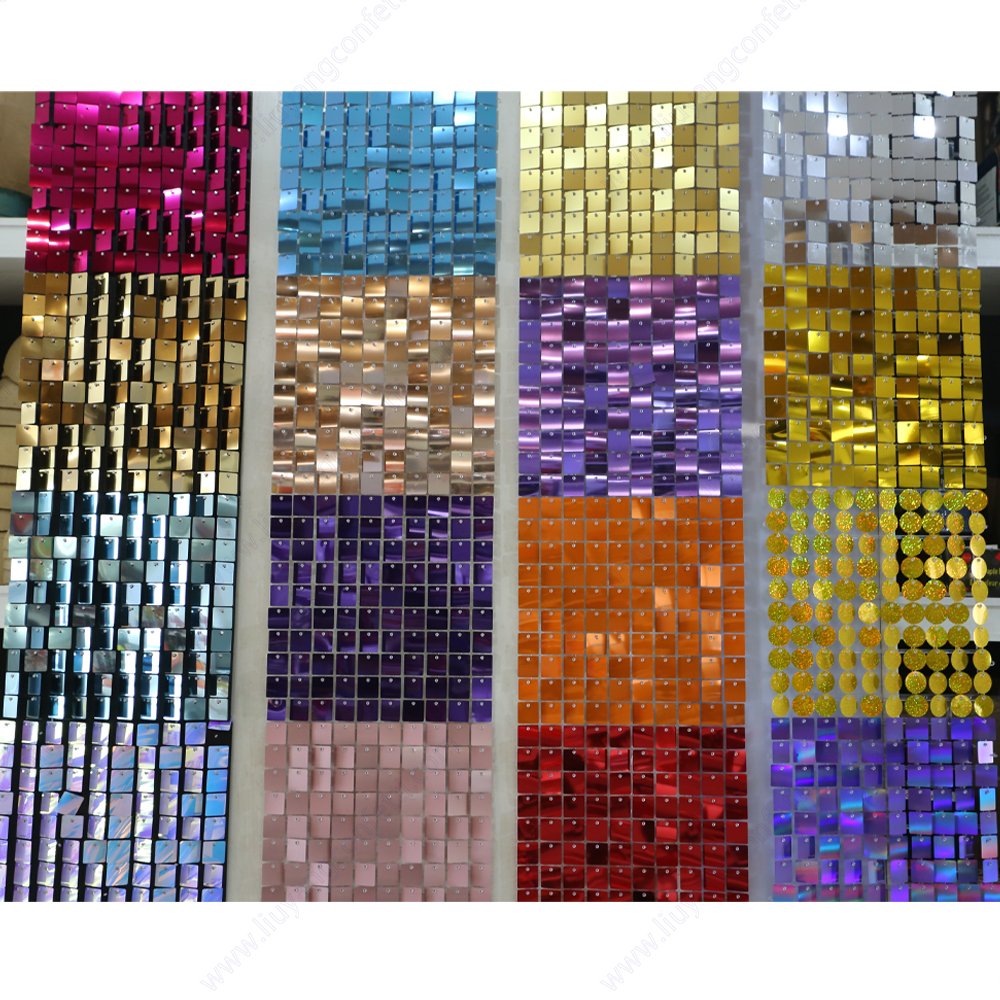 Air Activate 3D Shiny Shimmer Square Circle Sequins For Advertising Board Wedding Event Festival Backdrop Sign Party Decoration