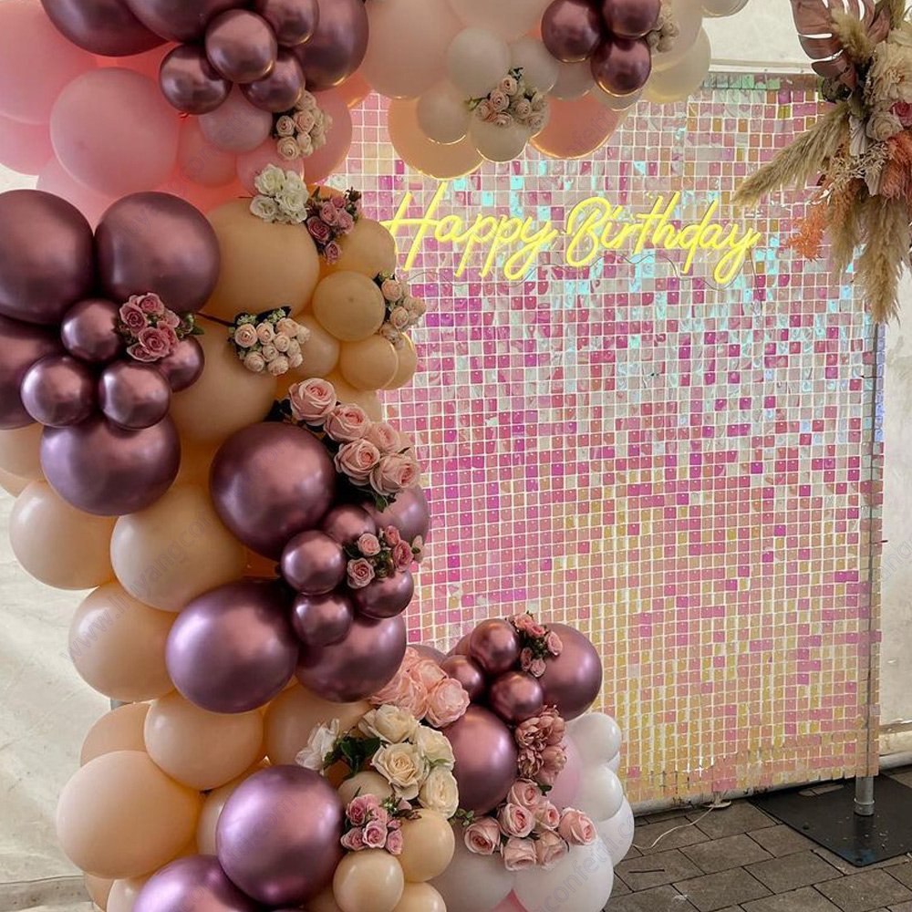 Air Activate 3D Shiny Shimmer Square Circle Sequins For Advertising Board Wedding Event Festival Backdrop Sign Party Decoration