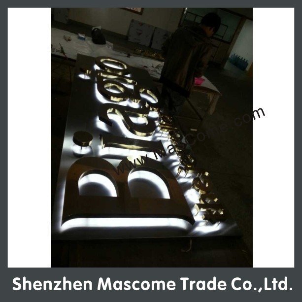 Company name advertising metal stainless steel sign board