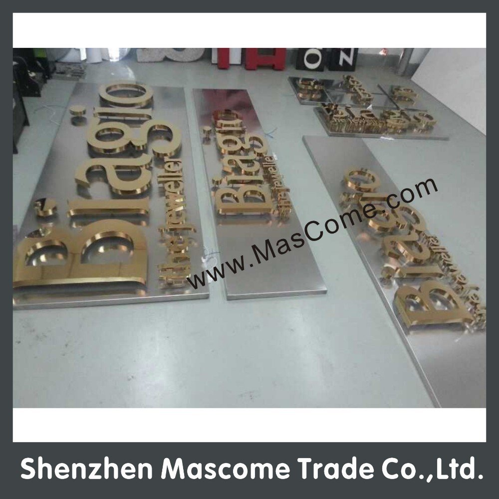 Company name advertising metal stainless steel sign board