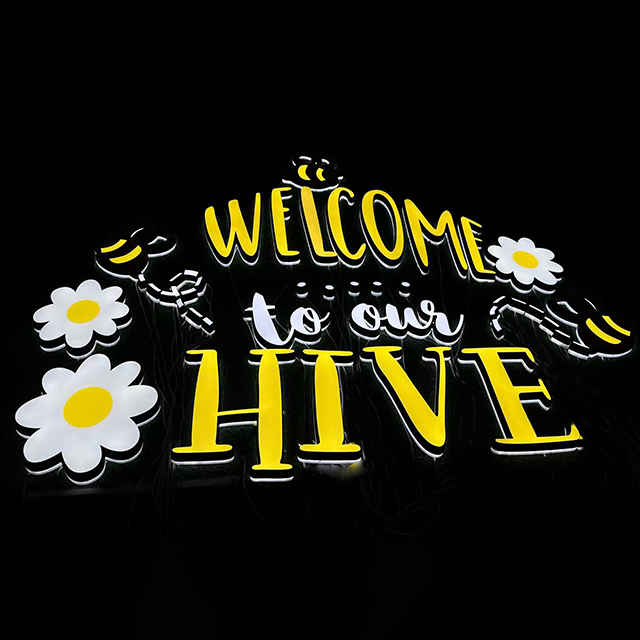 led Light up logo 3d sign acrylic letter signboard custom led light letter sign led outdoor led signage for business sign logo
