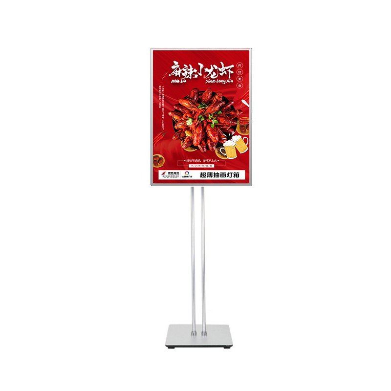 advertising display integrated Floor screen sign Restaurant storefront window display ultra-thin frame smart light box