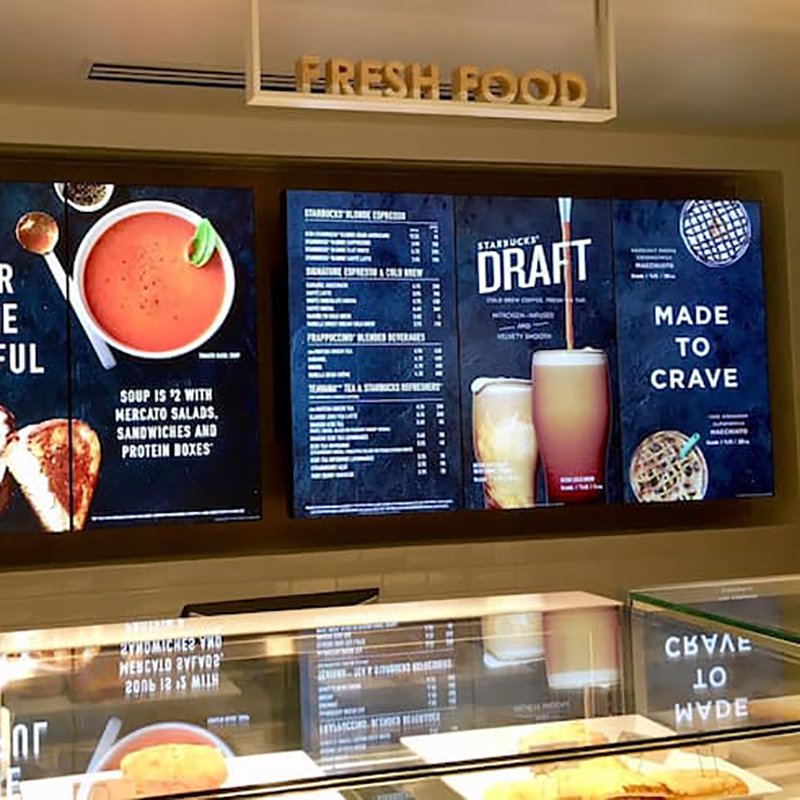 Wall Hanging Lcd Advertising Display Mcdonald'S Digital Menu Board For Restaurants Wall Mount Digital Signage