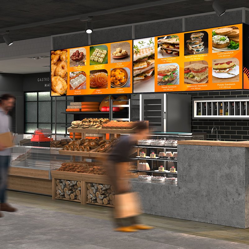 Wall Hanging Lcd Advertising Display Mcdonald'S Digital Menu Board For Restaurants Wall Mount Digital Signage