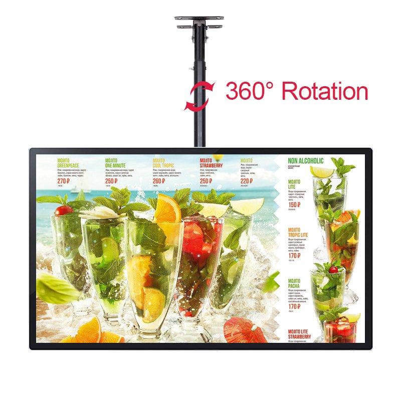 Wall Hanging Lcd Advertising Display Mcdonald'S Digital Menu Board For Restaurants Wall Mount Digital Signage