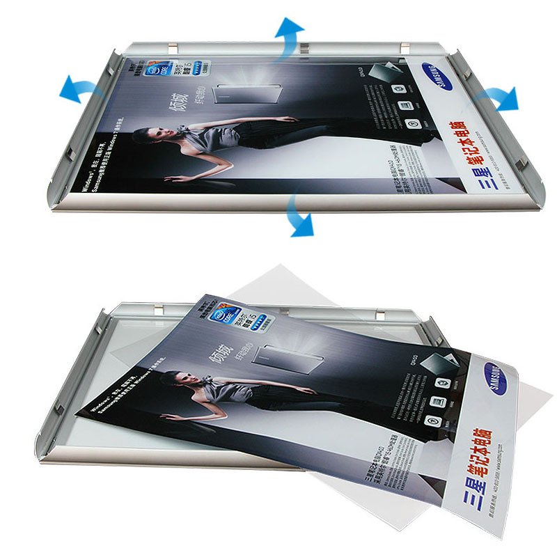 Advertising Wall Mount 27x40 Black Aluminum LED Light Box Cinema Movie Poster Frame