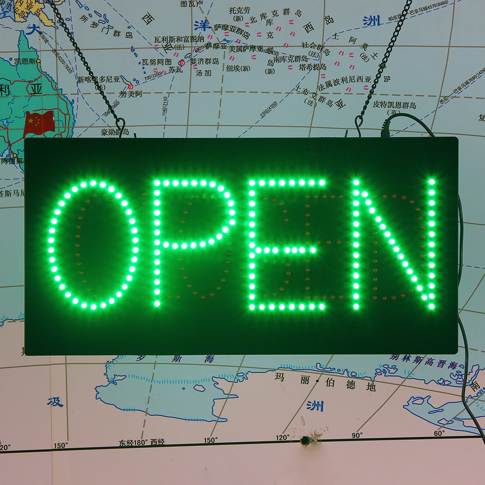 Hot selling 9 * 19 inch acrylic signboard 2 In 1 Green OPEN Red CLOSED Sign Board Custom Led Sign