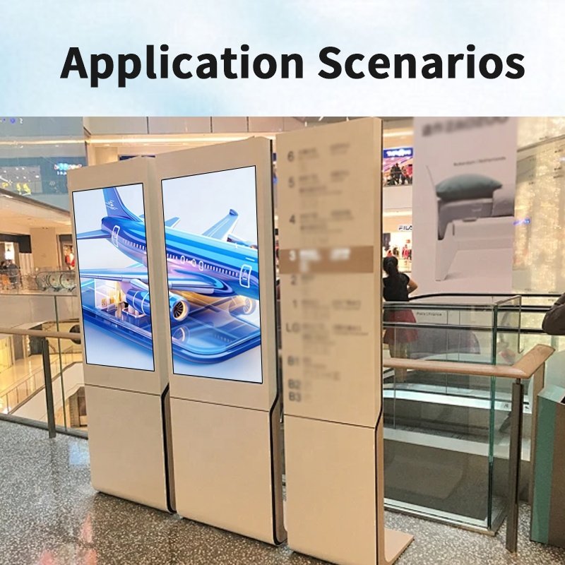 Custom 49 55 65 75 86 Inch Floor Stand Android Portable Digital Signage Display Advertising Machine