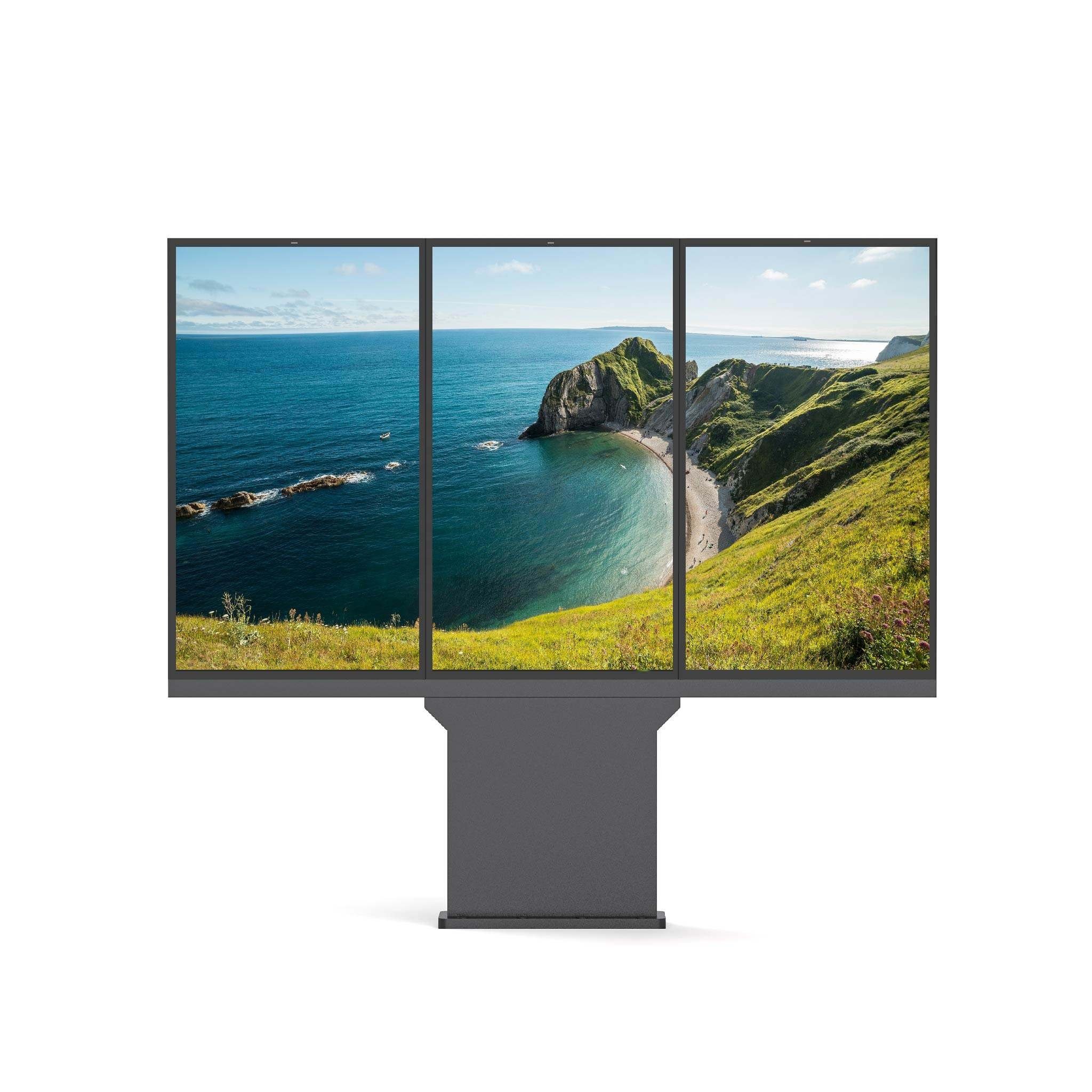 Hot Selling 3x55 Inch Triple Screen Lcd Digital Drive-thru Menu Boards Outdoor Advertising Lcd Display