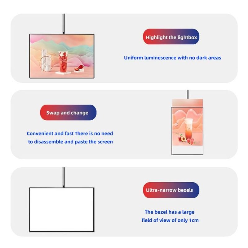 Durable Advertising Display Ultra-thin light box Backlit Advertising Order Food Advertising Light Box Slim Led Light Box