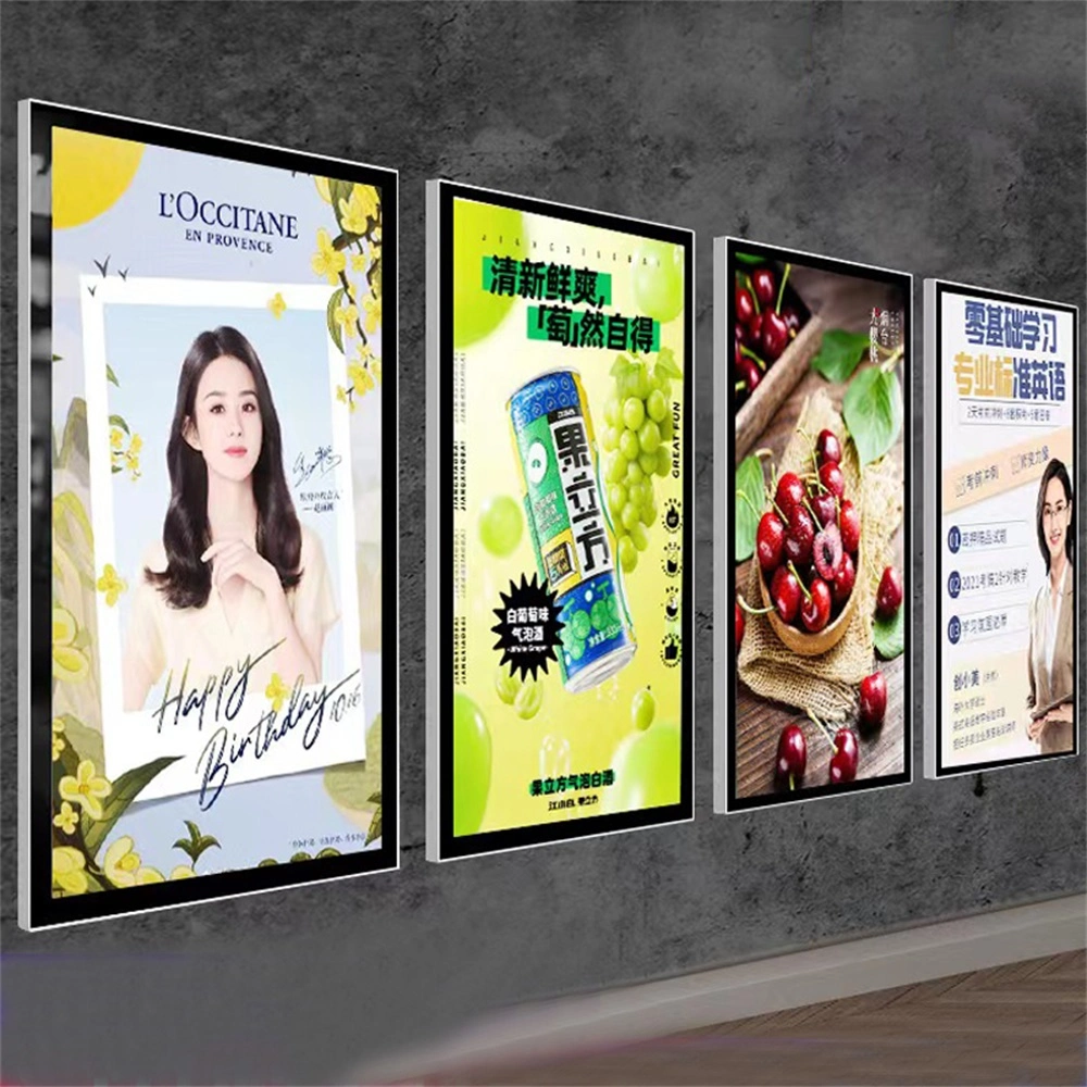 Advertising Acrylic Aluminum Clip-On Frame Led Display Board Price Poster Board Snap Frame Light Box Display Sign Board