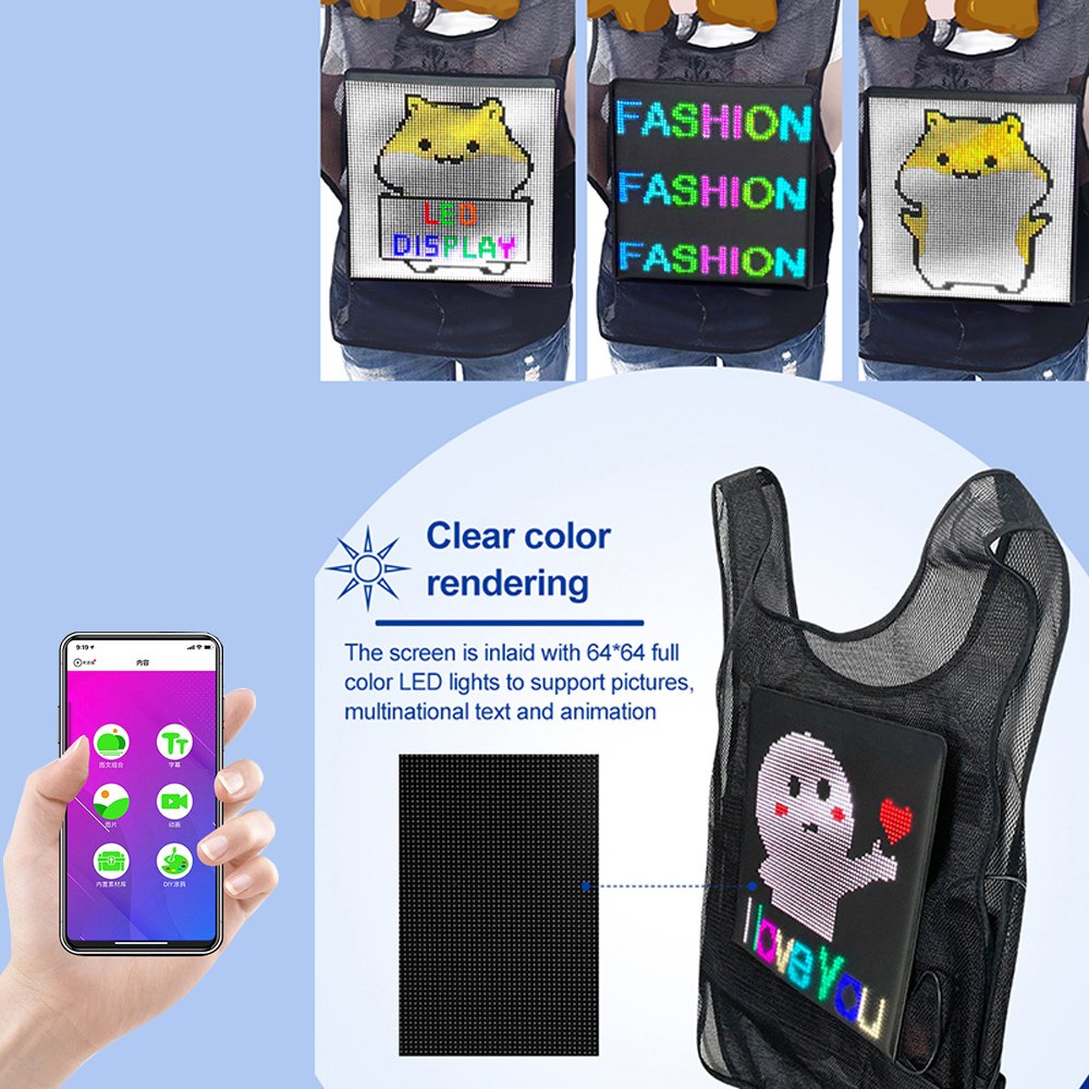 Vest Backpack Human Billboard Digital Advertising Vest With Rgb Led Pcb Board Led Jacket For Advertisement Factory Wholesale