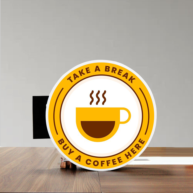 Custom Light Box Waterproof Round Advertising Board Sign Logo Sign Shop Bar Cafe tea Salon Decor Billboard Illuminated Sign