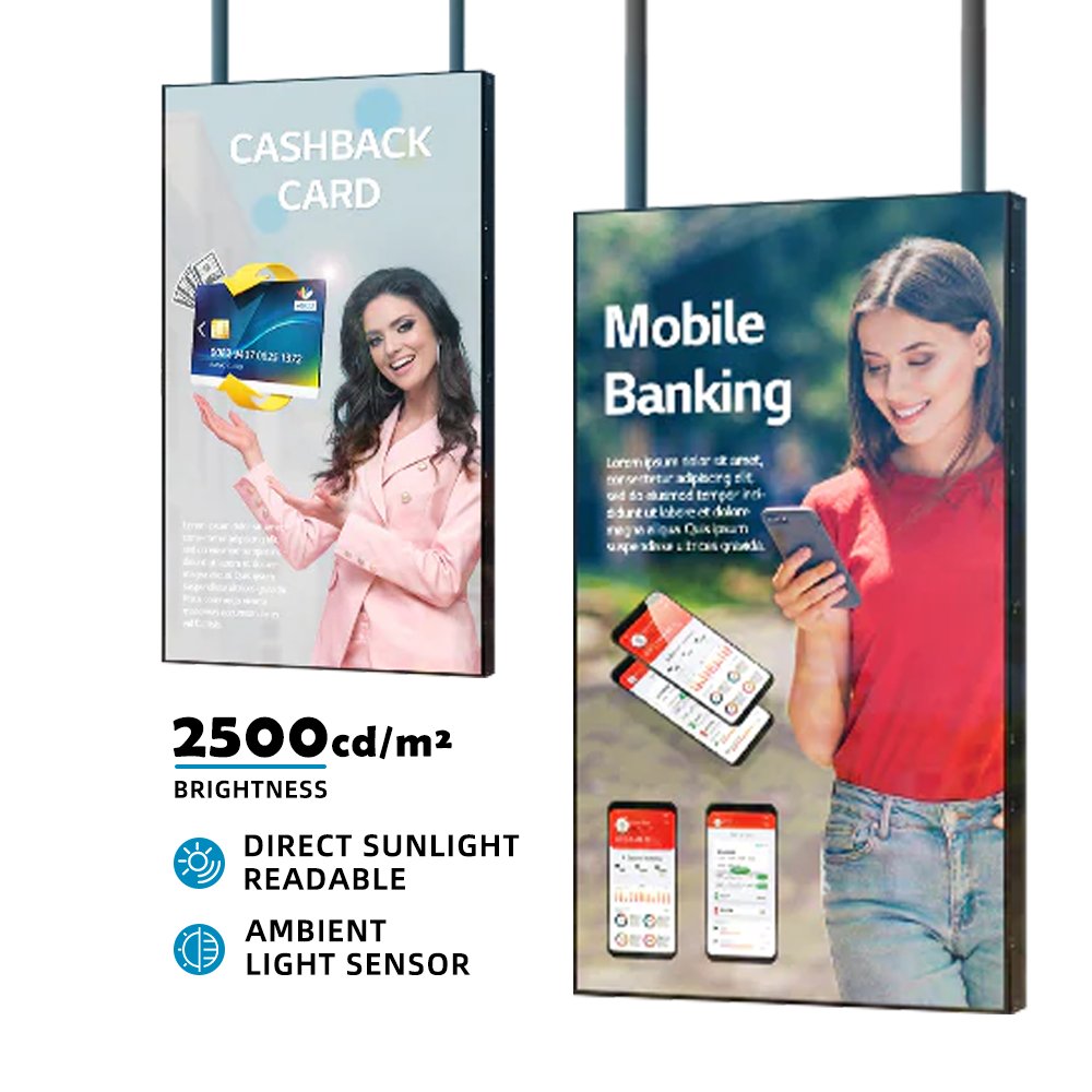 Wholesale china supplier commercial display screen window advertising boards store front digital window display