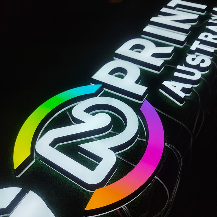 Outdoor Storefront Signs Acrylic logo Illuminated Channel Letters Sign Front Back Lit Led Logo 3d custom LED Sign for business