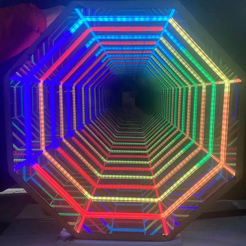 Customization Indoor Led Floor Panel Display Screen Hardened Glass Unlimited Abyss Mirror Decorative Light Box