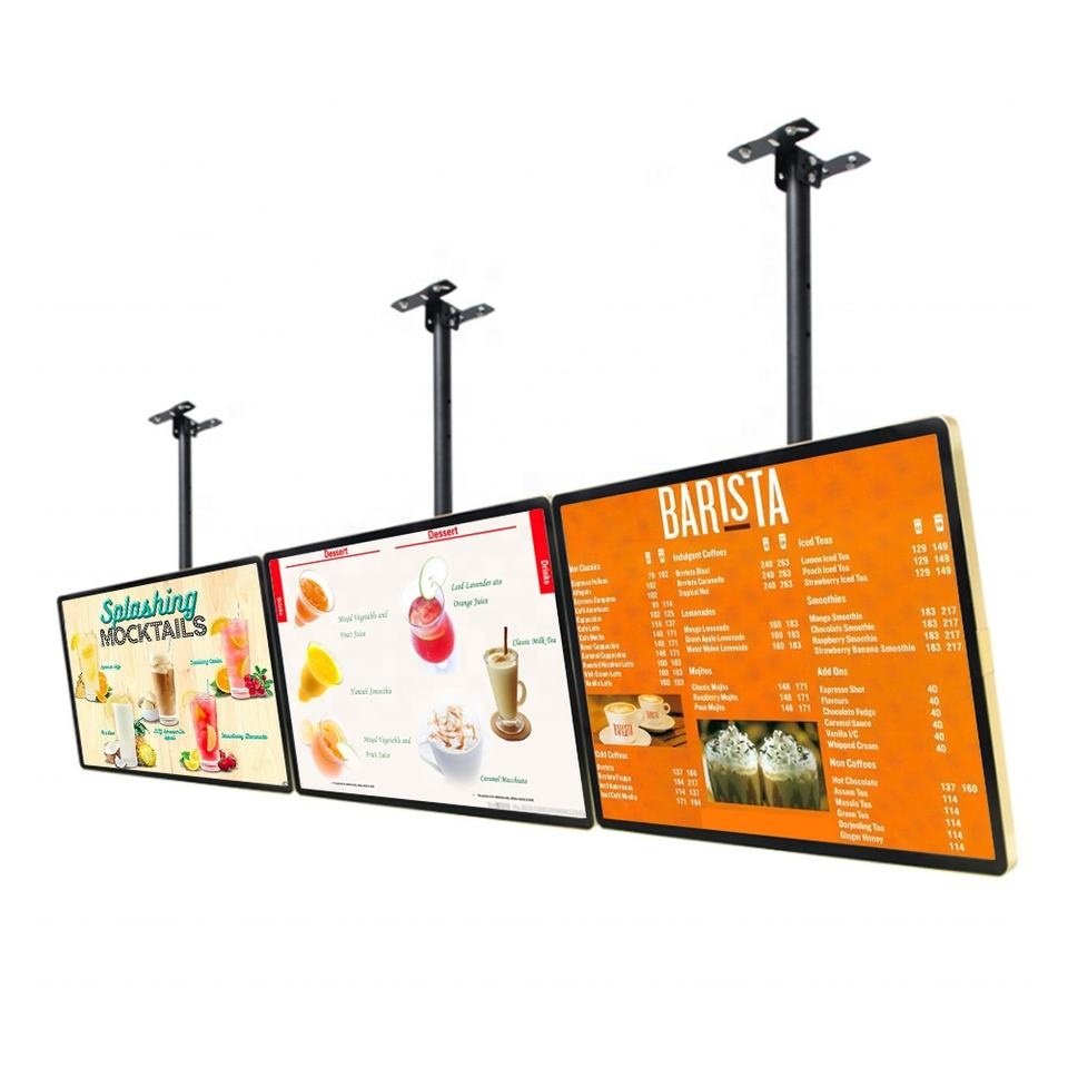 EKAA Indoor Lcd Advertising Display Hd Screen Drive Tv Menu System Digital Menu Board For Restaurants