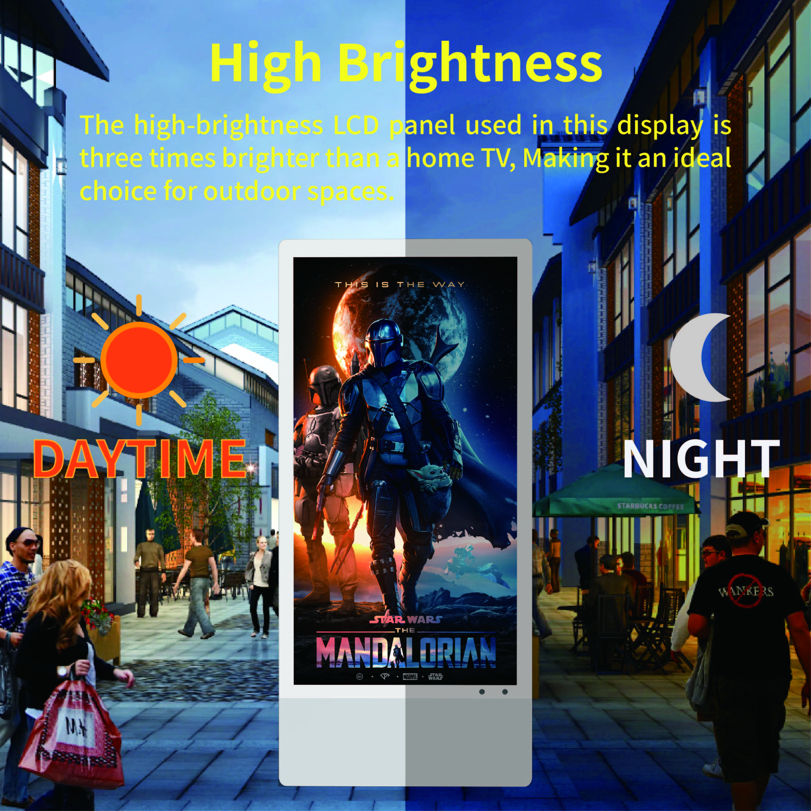 43 Inch Portable Battery Powered Digital Signage and Displays 4k Battery LCD Advertising Player IP65 Outdoor Advertising Display