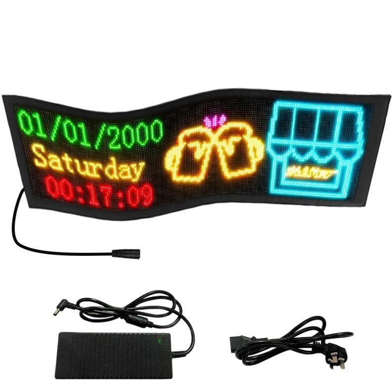 Flexible Advertising Screen Portable Bright Digital Display APP Thin Bendable Flashing Scrolling Message Soft Led Board