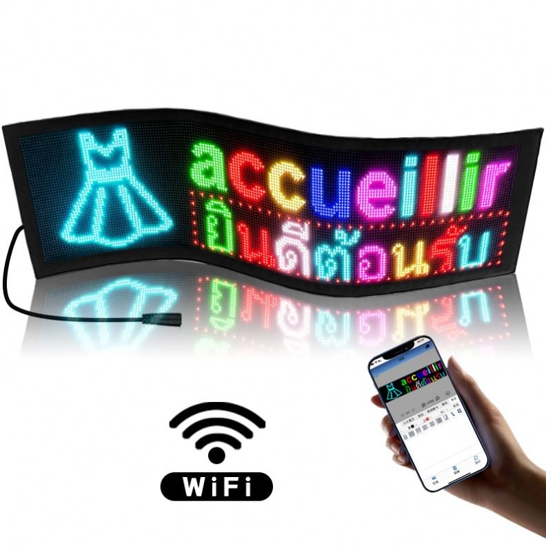 Flexible Advertising Screen Portable Bright Digital Display APP Thin Bendable Flashing Scrolling Message Soft Led Board
