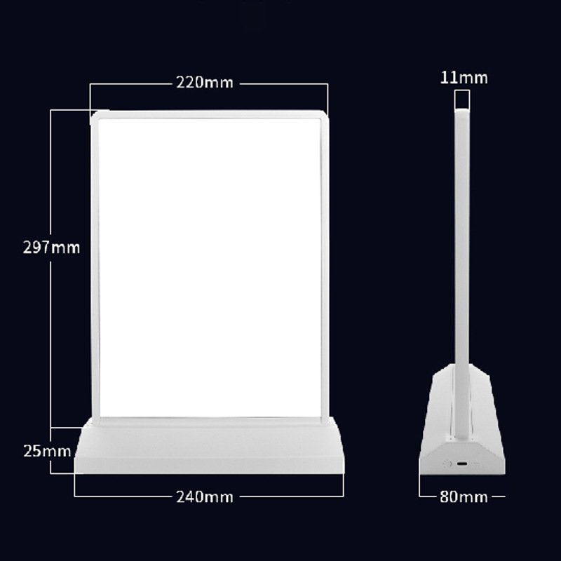 Desktop Wireless Advertising A4 Led Light Box Menu Lightbox Led Menu Board