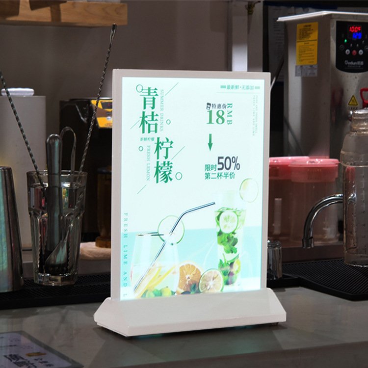 Desktop Wireless Advertising A4 Led Light Box Menu Lightbox Led Menu Board