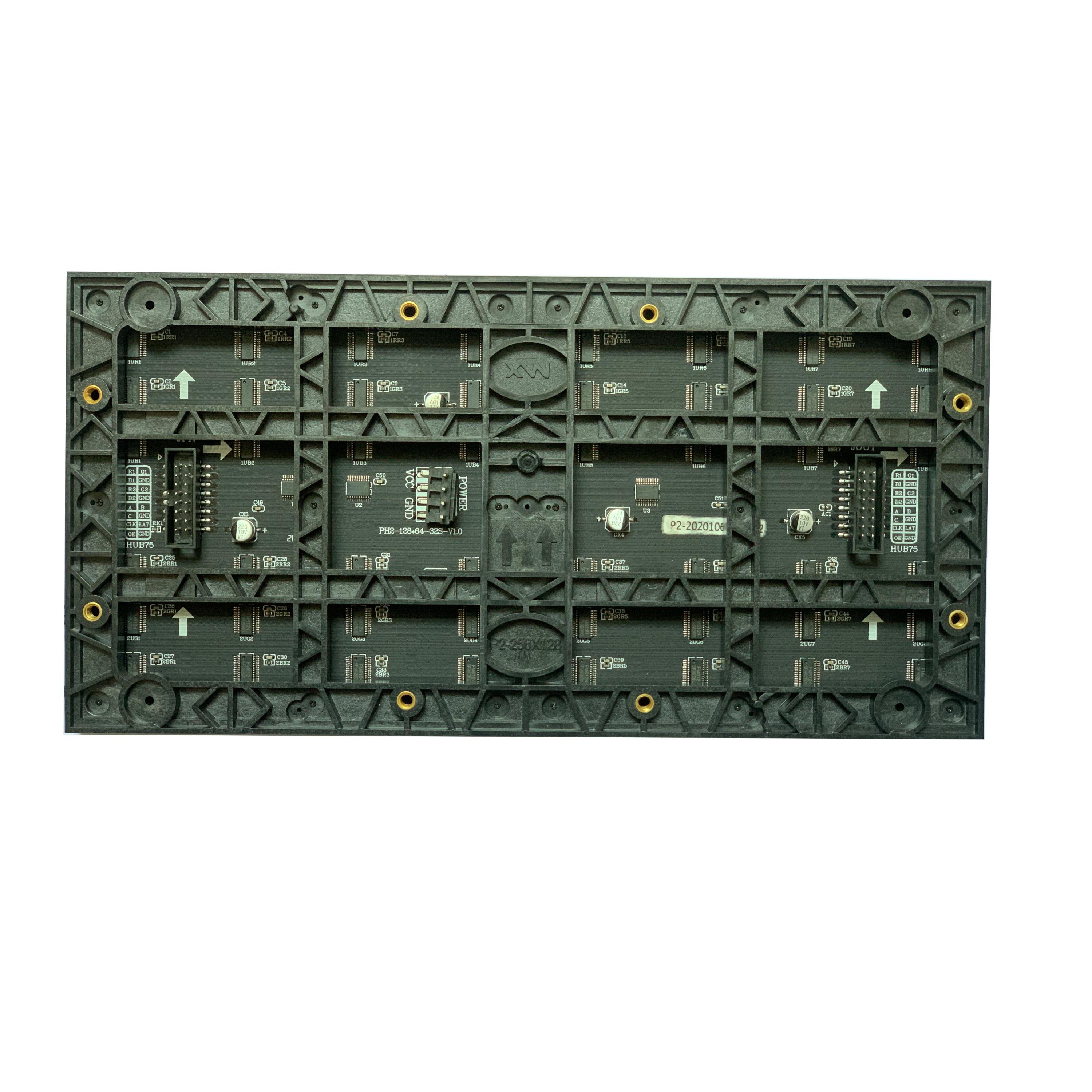 Indoor p2 led module 256x128mm 128x64 pixel HD RGB led matrix for digital led sign led videl wall