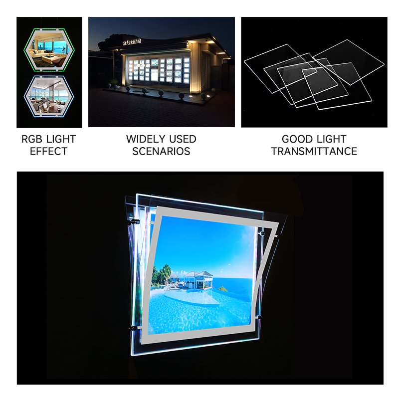 Factory Hanging Ultra-Thin Light Box Advertising Fast Food Restaurant Real Estate Slim Light Box