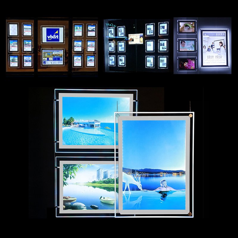 Factory Hanging Ultra-Thin Light Box Advertising Fast Food Restaurant Real Estate Slim Light Box
