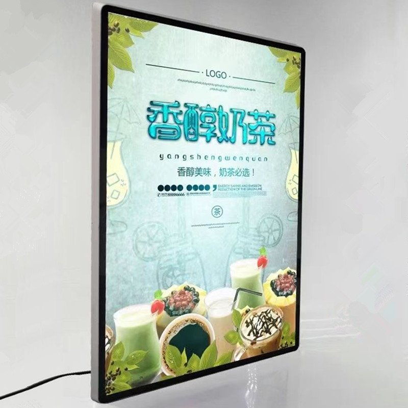 Custom Size Led Illuminated Sign Restaurant Advertising Boards Slim Light Box Led Backlit Frame Led Poster Advertising Light Box