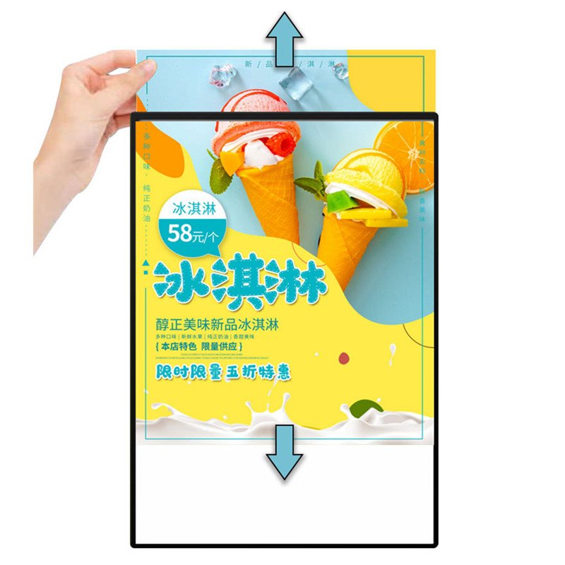 Custom Size Led Illuminated Sign Restaurant Advertising Boards Slim Light Box Led Backlit Frame Led Poster Advertising Light Box