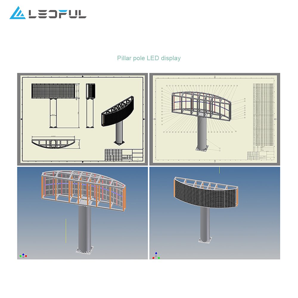 LEDFUL Advertising Screen Full Color Outdoor Large P2.5 P3 P4 P5 P6 P8 3D LED Display Screen