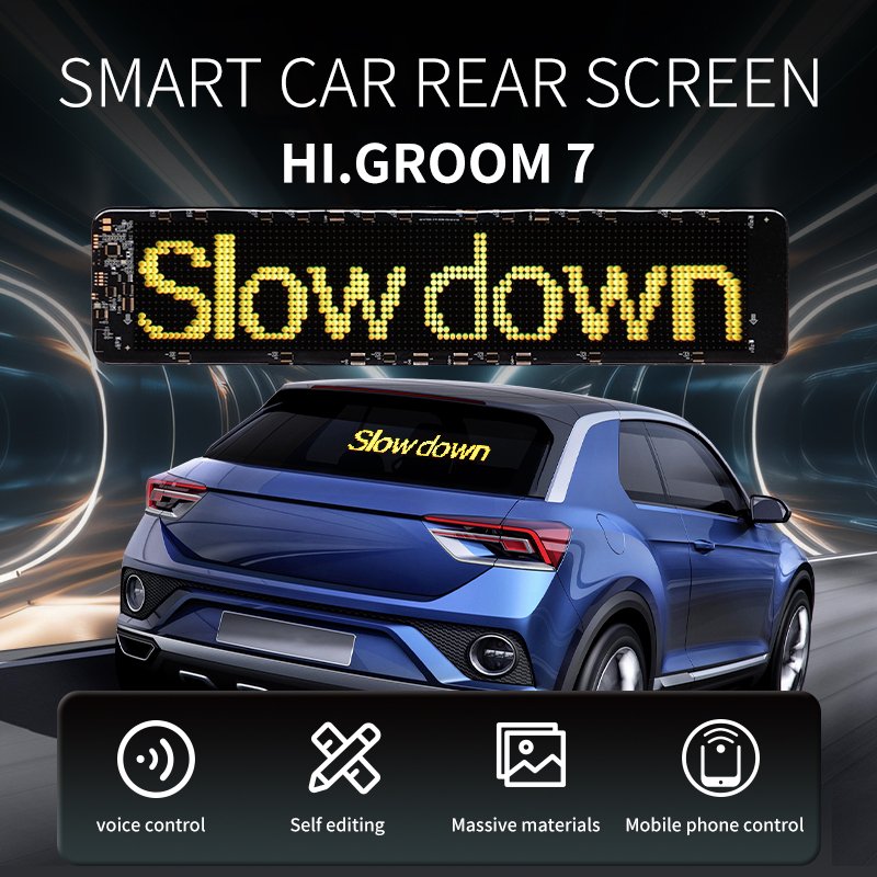 led car sign flexible screen display fold app programmable advertising board for car rear window