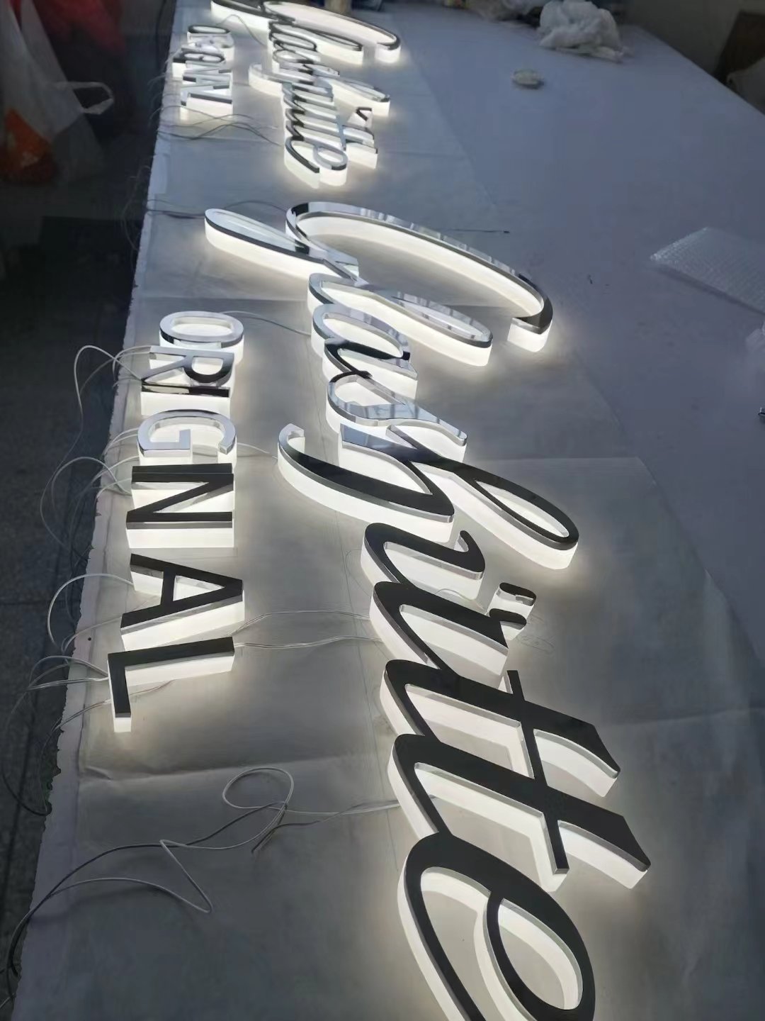 High Bright 3D Outdoor LED Light Sign Letters Store Front Electronic Advertising Acrylic Sign Boxes