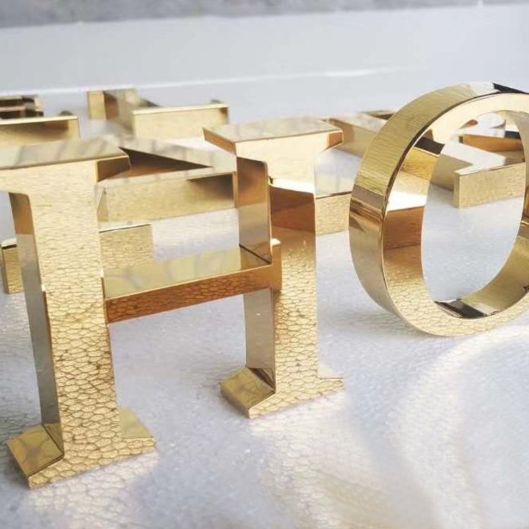 Decoration outdoor metal letters custom 3d logo business sign led letters 3d sign stainless steel sign for business reception