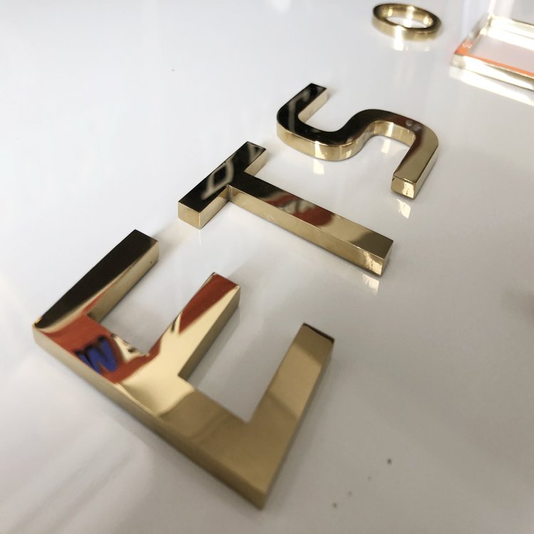 Decoration outdoor metal letters custom 3d logo business sign led letters 3d sign stainless steel sign for business reception
