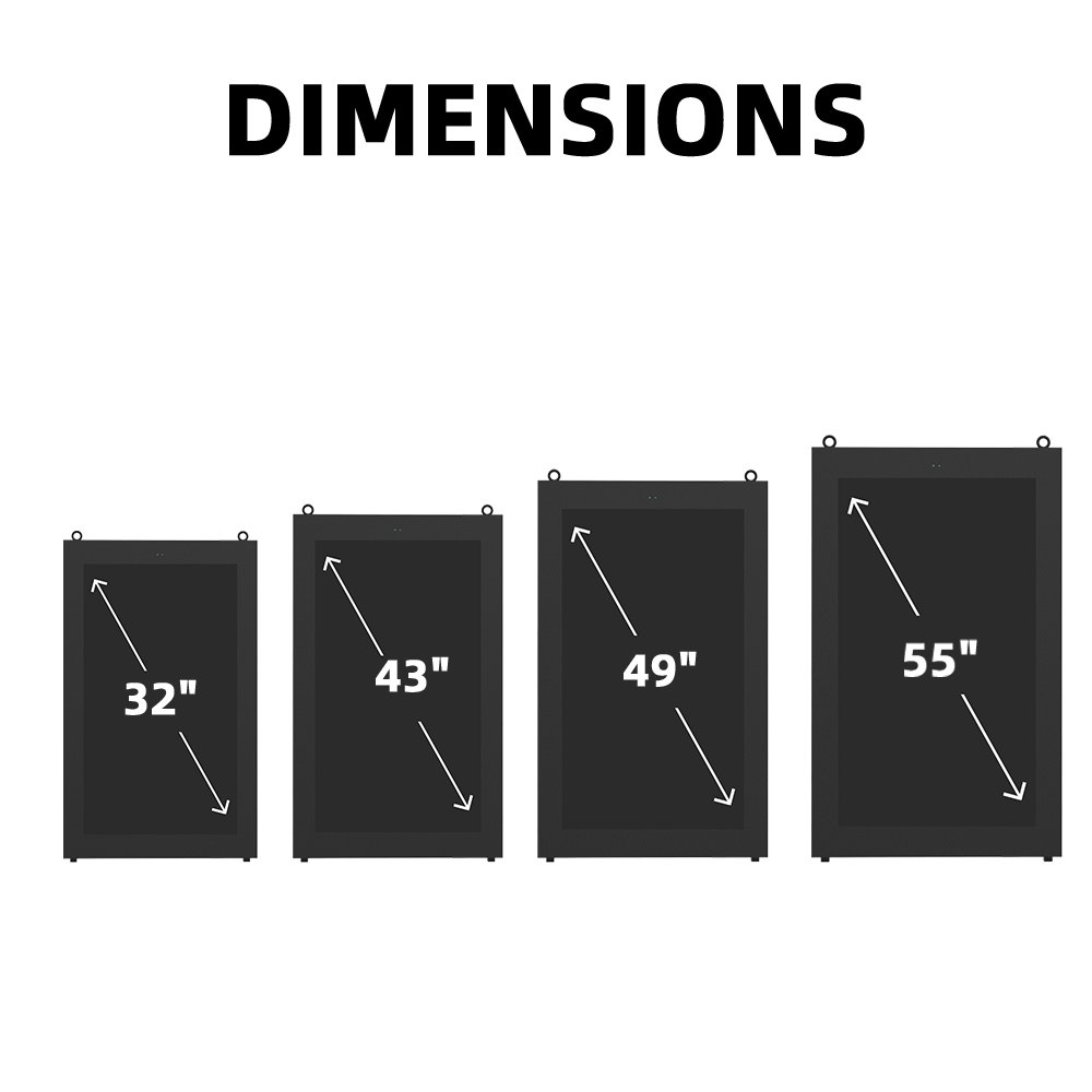 Outdoor Waterproof 32 43 55 65 75 86 Inch Advertising Display Android Media Player Wall Mounted Digital Signage