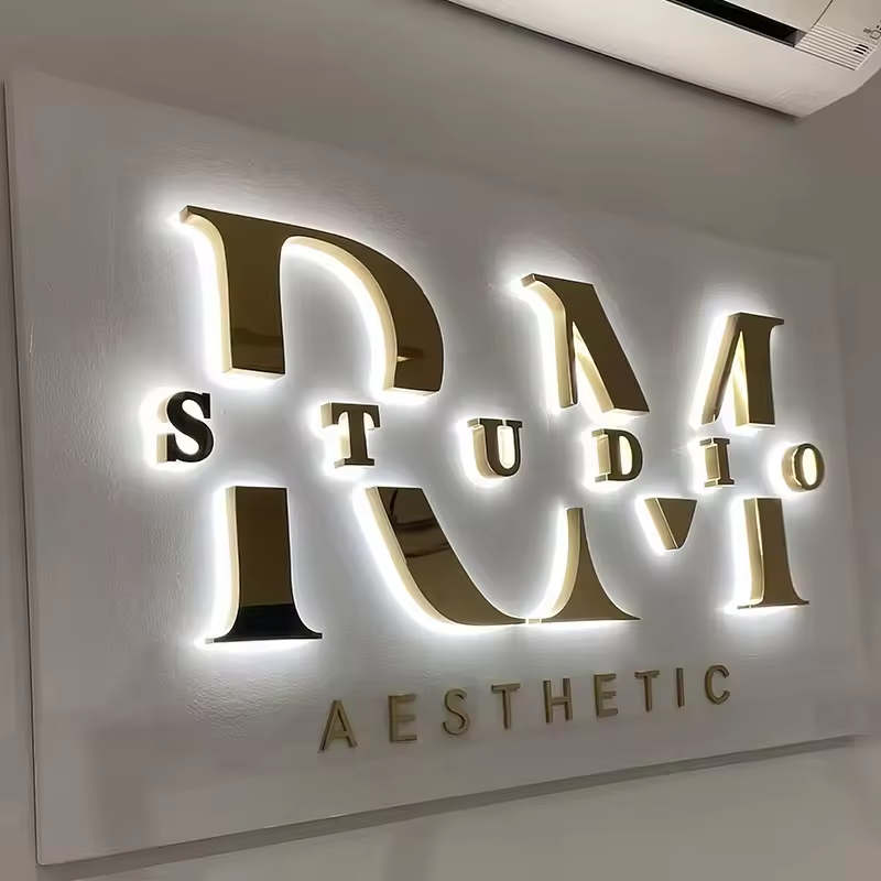 customized metal logo led advertising board wall sign with logo sign board outdoor advertising business name sign