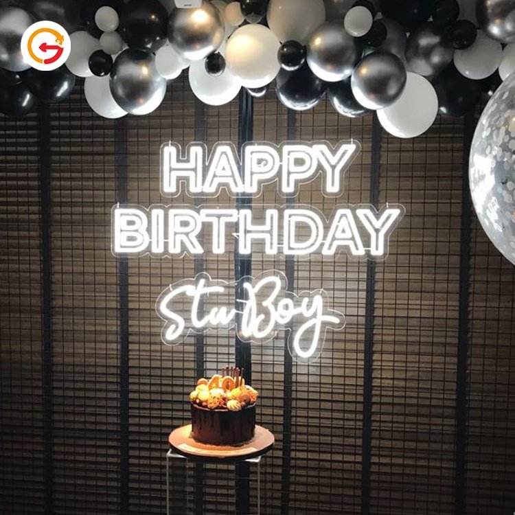 JAGUARSIGN Manufacturer Dropshipping Party Decorative Happy Birthday Neon Sign Custom Led Neon Lights Letter Sign