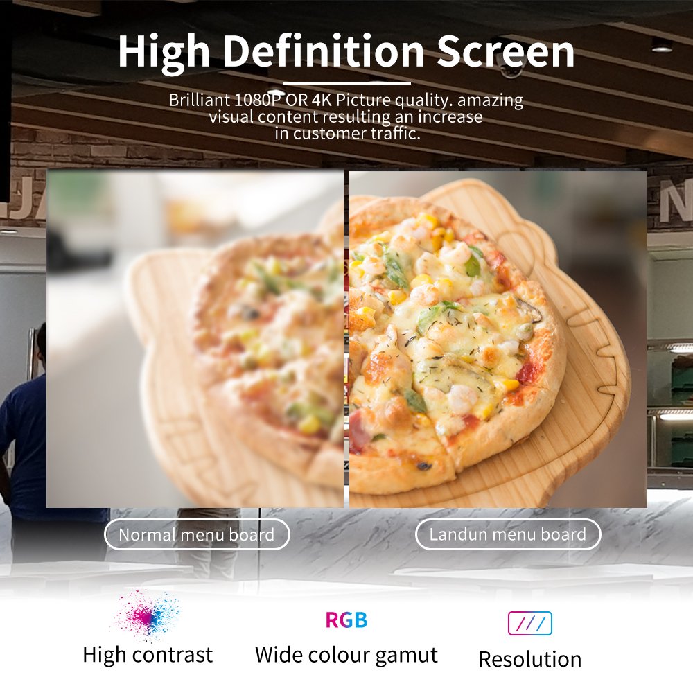 Hanging Wall mounted Screen 32 /43 Inch Restaurant LCD Advertising Display Digital Signage Menu Board